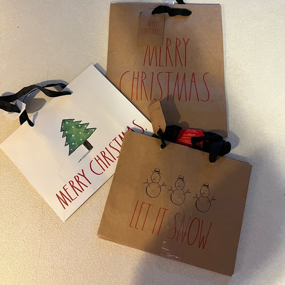 Rae Dunn Christmas gift bags NWT